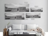 Desert Adobe, Minimal Wall, Architecture Photography, Black and White Art, Framed Canvas Print, Southwestern Decor, Entryway Wall Art