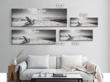 Coastal Chair, Black White, Seaside Decor, Beach Life, Framed Canvas Print, Coastal wall art, minimalist art, neutral tones, coastal room