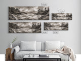 Wild Coastline, Rugged Waves, Stormy Shore, Nature Photography, Framed Canvas Print, Fall Living Room Wall Art, Rustic Coastal Decor