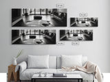 Modern Living, Minimalist Decor, Cowhide Rug, Framed Canvas Print, Neutral Aesthetic Wall Art, Luxury Living Room Design Accent