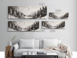 Snowy Pines, Winter Landscape, Woodland Valley, Fine Art Nature, Framed Canvas Print, Cabin Wall Art, Mountain Decor, Rustic Winter Scene