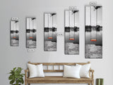 Swing Over Lake, Still Waters, Childhood Memories, Tranquil View – Canvas Print, Minimalist Wall Art, Kids Room Decor, Serene Black and White