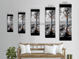 Painted Tree, Coastal Driftwood, Stormy Sky, Bold Texture – Framed Canvas Print, Beach House Decor, Abstract Nature Art, Rustic Minimalism
