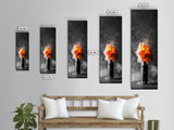 Fire Burst, Orange Explosion, Energy Impact, Fiery Blast, Framed Canvas Print, Abstract Modern Art, Gamer Room Decor, Bold Statement Piece