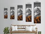 Majestic Peak, Autumn Trees, Nature Mountain Scene, Framed Canvas Print, Rustic Wall Art, Cabin Decor, Adventure Vibes, Fall Landscape Art