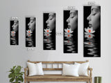 Lotus Beauty, Reflection Art, Feminine Calm, Elegant Profile, Framed Canvas Print, Spa Wall Art, Zen Decor, Minimalist Bathroom Art