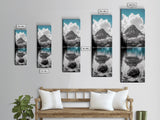 Lake Reflection, Blue Water, Mountain View, Nature Serenity, Canvas Print, Minimalist Wall Art, Bedroom Landscape Decor, Coastal Wall Art
