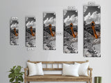 Mining Building, Rustic Industrial, Orange Slide, Historic Wall Art, Canvas Print, Western Decor, Man Cave Fall Style Artwork