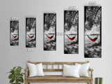 Red Hammock Escape, Nature Lake Art, Serene Moment, Outdoor Vibes, Framed Canvas Print Rustic Bedroom Wall Art, Minimalist Landscape