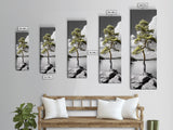Twisted Pine Tree, Nature Serenity, Calm Wilderness, Coastal Forest, Framed Canvas Print Boho Bedroom Wall Art, Earth Tone Decor