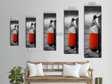 Orange Buoy, Weathered Pier, Nautical Accent, Coastal Wall Framed Canvas Print, beach house bathroom art, rustic ocean decor