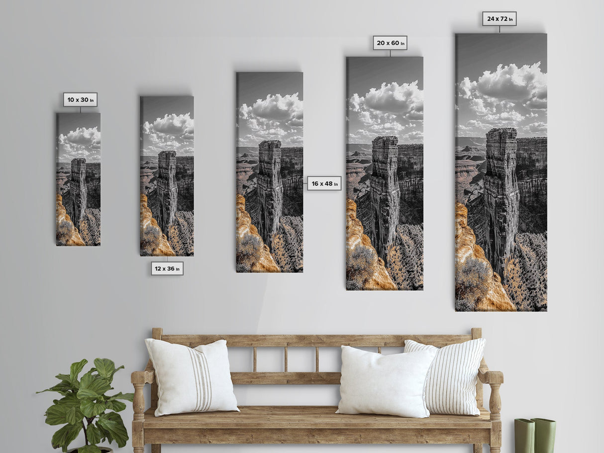 Grand Canyon View, Desert Tower, Southwest Scene, Framed Canvas Print, nature photography, office wall art, Arizona minimalist art