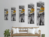 Yellow Villa, Coastal House, Mediterranean Escape, Bold Architecture, Canvas Print, Kitchen Wall Art, Modern Coastal Decor, Travel Photography