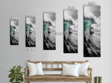 Teal Wave, Ocean Power, Surf Break, Coastal Energy, Canvas Print, Bathroom Wall Art, Modern Ocean Photography, Minimalist Sea Decor