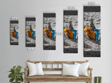 Nomadic Man, Desert Life, Color Blankets, Tribal Spirit, Framed Canvas Print, Ethnic Art, Boho Decor, Bedroom Wall Art, Cultural Piece