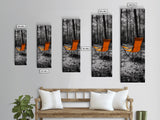 Autumn Forest Chair, Solitude in Nature, Outdoor Retreat, Framed Canvas Print, Fall Wall Art, Minimalist Cabin Decor, Nature Lover Gift