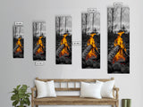 Ember Glow, Campfire Evening, Rustic Firelight, Canvas Print, Autumn Wall Art, Nature Photography, Minimalist Adventure Decor