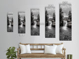 Waterfall Serenity, Mountain Stream Scene, Calming Nature Wall Art, Framed Canvas Print, Neutral Tones Decor, Bathroom or Spa Room Art