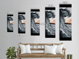 Ocean Wave, Big Surf, Seascape Photography, Coastal Wall Decor, Water Motion, Framed Canvas Print, Beach House Living Room Art