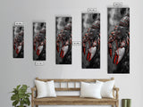 Red Lobster, Detailed Sea Art, Macro Crustacean, Dark Marine Art, Striking Coastal Piece, Framed Canvas Print, Moody Office Wall Decor