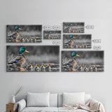 Duck Family, Pond Life, Nature Scene, Wildlife Photography, Canvas Print, Nursery Wall Art, Cute Animal Print, Nature Lover Gift Idea