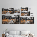Fall Path, Mountain Trail, Autumn Forest, Golden Grass, Canvas Print, Cabin Wall Art, Cozy Living Room Decor, Nature Lover Fall Print