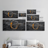 Industrial Ring, Weathered Metal, Grunge Aesthetic, Earth Tones – Canvas Print, Masculine Wall Art, Garage Decor, Minimalist Rustic Design