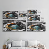 Geothermal Pool, Natural Wonders Photography, Yellowstone Landscape Decor, Earth Tones Wall Art, Framed Canvas Print, Bathroom Art
