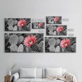 Pink Cactus Bloom, Desert Flower Closeup, Botanical Art, Canvas Print, Southwest Decor, Kitchen Wall Art, Nature Photography Print