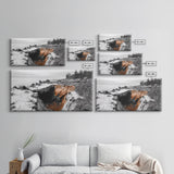 Coastal Cliff, Erosion Edge, Rugged Shoreline, Ocean Mystery, Framed Canvas Print, Modern Nature Wall Art, Earthy Office Decor, Beach Mood