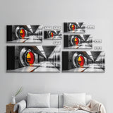 Vault Door, Futuristic Hallway, Urban Industrial Art, Sci Fi Decor, Framed Canvas Print, Office Wall Art, Red Orange Interior Glow