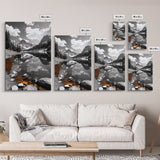 Alpine Lake, Orange Rocks, Mountain Reflection, Canvas Print, Wilderness Wall Art, Nature Explorer Decor, Rustic Lodge Wall Art