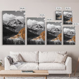 Autumn Valley Glow, Mountain View, Fall Landscape Photography, Framed Canvas Print, Living Room Wall Art, Rustic Farmhouse Style
