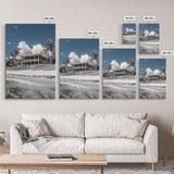 Coastal House, Tropical Beach, Summer Vacation, Color Pop, Framed Canvas Print, Beach House Art, Nautical Decor, Living Room Wall Art