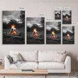 Firewood Blaze, Autumn Campfire, Outdoor Canvas Print, Cozy Cabin Wall Art, Rustic Nature Decor, Adventure Wall Accent