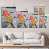 Colorful Oar Paddle, Beach House Decor, Boho Kayak Wall Art, Canvas Print, Vibrant Coastal Photography, Nautical Bathroom Art