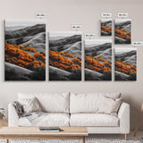 Autumn Hills, Vibrant Trees, Countryside View, Framed Canvas Print, Fall Landscape Art, Farmhouse Decor, Cozy Living Room Accent