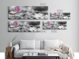 Neon Dragonfly, Nature Insect, Color Burst, Macro Beauty — Framed Canvas Print, Modern Boho Art, Bedroom Wall Art, Nature Photography