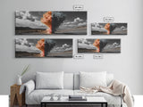 Smoke Burst, Desert Sky, Abstract Explosion, Bold Nature, Canvas Print, Eclectic Decor, Living Room Wall Art, Dramatic Statement