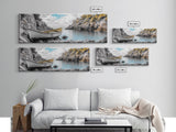 Abandoned Rowboat, Rustic Shore, Autumn Cove, Island Serenity, Framed Canvas Print, Lakehouse Decor, Coastal Wall Art, Nature Print
