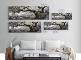 Twisted Oak, Mossy Branches, Forest Giant, Canvas Print, enchanted woodland art, fantasy living room decor, fairytale vibe