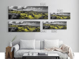 Golden Moss Hills, Modern Landscape, Earth Tones, Nature Scene, Canvas Print, Minimalist Art, Office Decor, Nature Lover Wall Art