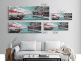 Poolside Escape, Beach Umbrellas, Luxury Retreat, Modern Resort, Framed Canvas Print, Vacation Vibes, Coastal Living, Bedroom Wall Art