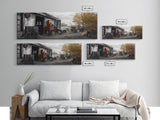 Abandoned Workshop, Rural Americana Scene, Autumn Landscape, Canvas Print, Farmhouse Decor, Rustic Fall Entryway or Garage Wall Art