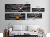 Lantern Glow, Night Forest, Rustic Camping, Glowing Light, Canvas Print, Fall Wall Art, Cozy Home Accent, Cabin or Den Decor