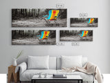 Camping Chair, Forest Trail, Boho Vibes, Outdoor Escape, Framed Canvas Print, Playful Wall Art, Kids Room Decor, Nature Adventure Style