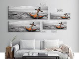 Rusted Anchor, Coastal Decay, Ocean Shore, Nautical Minimalism, Framed Canvas Print, Beach House Wall Art, Bathroom Wall Decor