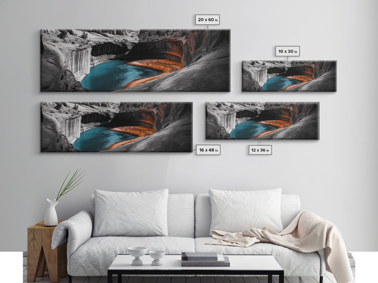 Canyon River, Turquoise Water, Dramatic Landscape, Desert Colors, Canvas Print, Adventure Wall Art, Southwest Style, Boho Living Room