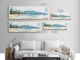 Aroa Beach, Cook Islands Watercolor Print, Vacation Gift, Cook Islands Wall Art, Beach Painting, Beach Decor, Large Wall Art, Wood Frame Art