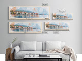Banje, Croatia Watercolor Print, Vacation Gift, Croatia Wall Art, Beach Painting, Beach Decor, Large Wall Art, Wood Frame Art
